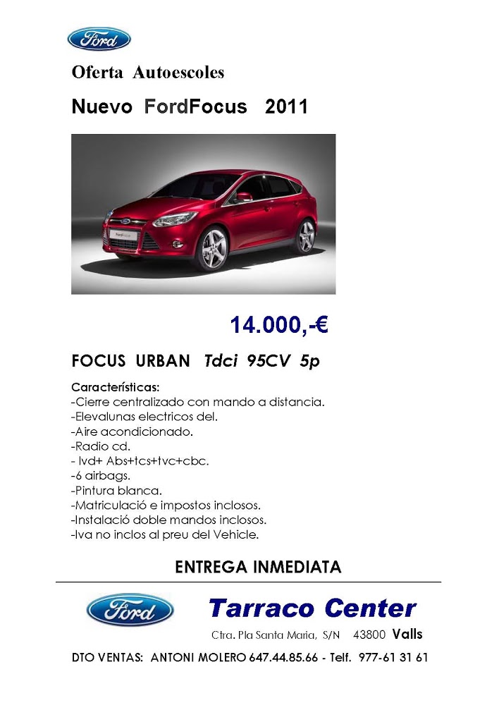 Oferta Comercial – Ford Focus (Tarraco Center)